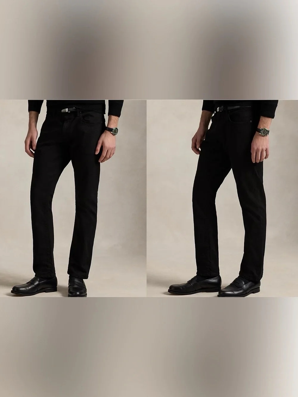 POLO RALPH LAUREN VARICK SLIM STRAIGHT JEANS BLACK 33x32